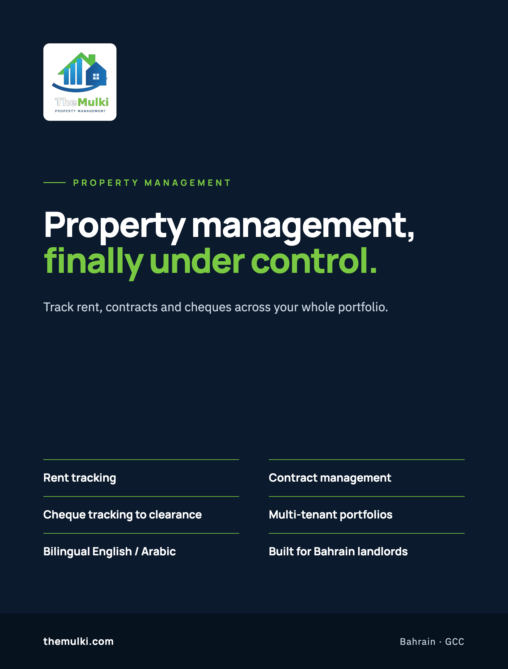 The Mulki property management screens
